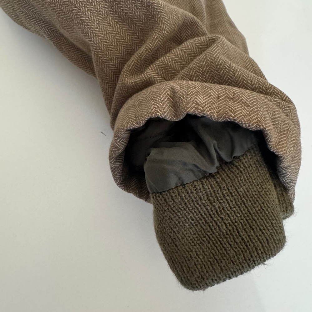 Planet Earth Women's Olive Green Herringbone Faux Fur Lined Hooded Jacket Small - Picture 10 of 14